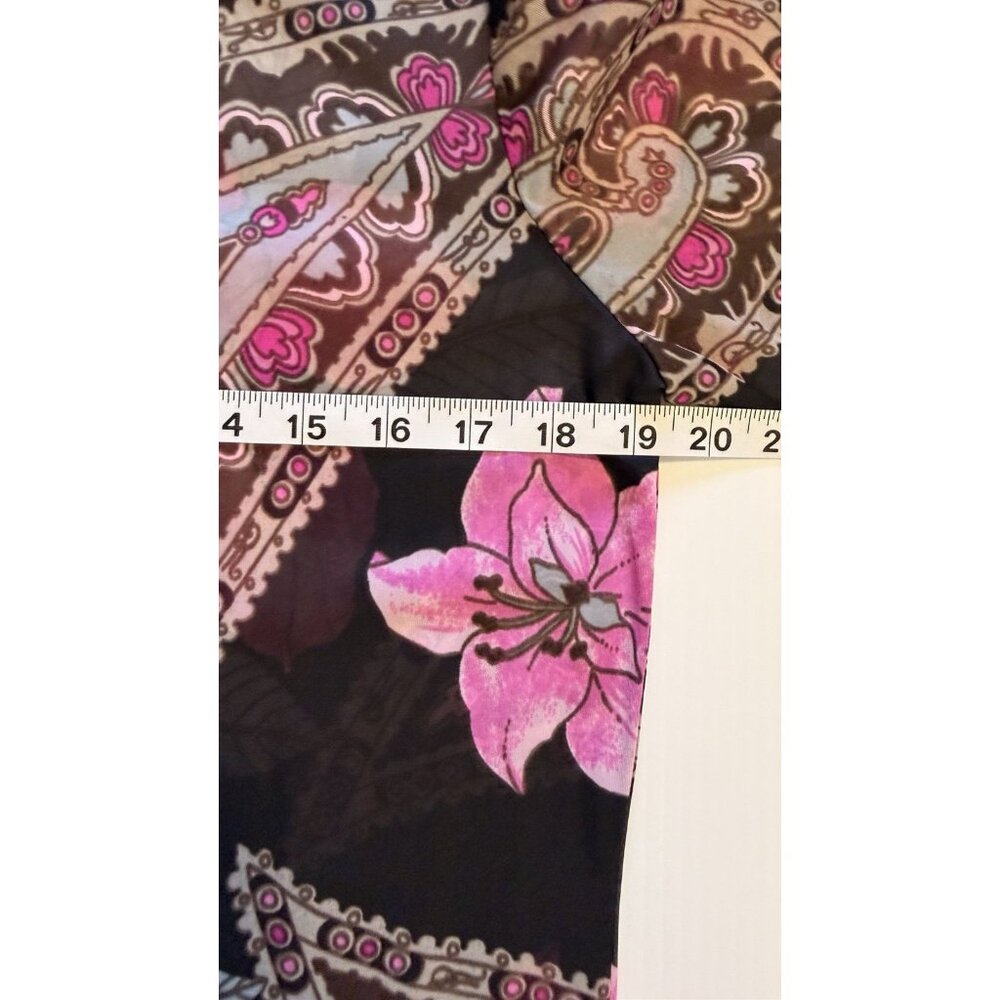 Vintage 70s Women’s Shirt Paisley Gogo Mod Disco Hippie Button Sheer Size Med - Picture 9 of 11
